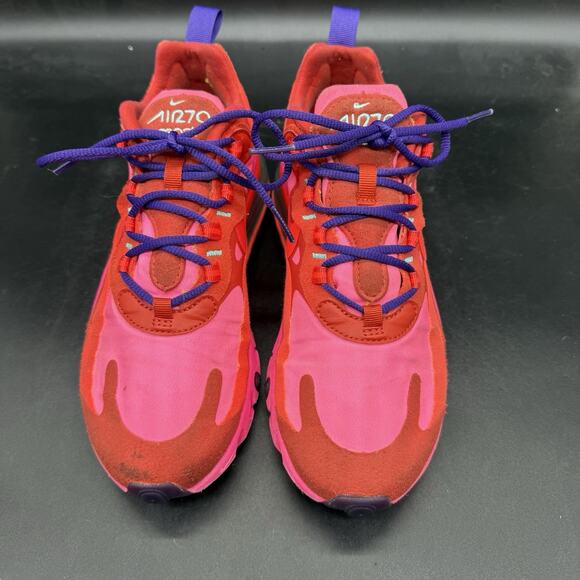 Nike Air Max 270 React Shoes Womens 6.5 Red Pink Athletic Sneakers AT6174-600 - Picture 3 of 8